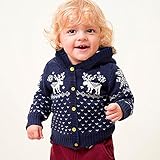 Tovadoo 子供服 男の子 コート イギリス風 クリスマス衣装 セーター ヘラジカ 裏ファー 暖かい 可愛い 通学 旅行 2-5歳