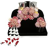 七五三お子様髪飾り3点セット 舞妓さん髪飾り 剣つまみ細工 小花と大菊