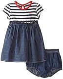 Leeベビー女の子ストライプChambreドレスセット カラー: ブルー