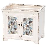 不二貿易 陶製 キャビネット 風 ポットブルー 高さ17cm 33936