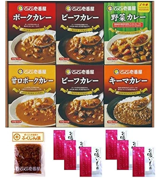 Amazon Coco壱番屋レトルトカレー 5種 6袋 福神漬け お吸い物6袋 豪華よりどりセット ノーブランド品 カレー 通販