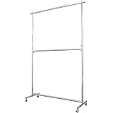 美ｄ生活工房 業務用 2段ハンガーラック 幅135cm 耐荷重100kg 組立不要 重量用2段ハンガーラック