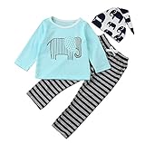 (プタス)Putars ベビー服 子供服 上下セット Tシャツ 男の子 長袖 エレファント柄 帽子付き 可愛い 秋 冬 スポーツ 運動会 旅行 記念日 プレゼント 6-24ヶ月
