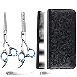 散髪 ヘアカット すきばさみ セット ハサミ シザー 左右 プロ 初心者 美容師 理容師 セルフカット カットはさみ ケース付 クリップピン付