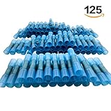 Sopoby 125pcs Heat Shrink Wire Butt Electrical Connectors Set Waterproof Marine Automotive Wire Crim
