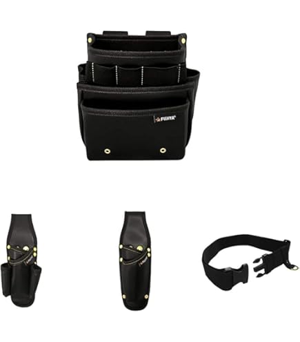 Amazon | フジ矢 腰袋2段（黒金）・ペンチ2丁/ドライバー2本差し