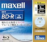 maxell 録画用 BD-R 25GB 4倍速対応 書き楽レーベル(ノンプリンタブル) ブルー 10枚入 BR25VSKB.10S