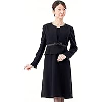 [モノワール] ウエストペプラムジャケット風重ね着ワンピース ブラックフォーマル レディース 喪服 礼服 冠婚葬祭(net-017)