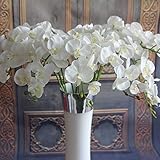 Calcifer@ 10pcs Artificial 31" Silk Phalaenopsis Orchid Stem Bouquets Artificial Flowers for Wedding