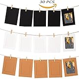 googou DIY紙フォトフレーム壁デコwith Mini Clothespinsと文字列Fits大学、ホーム、寮の部屋、オフィスの画像4 " x 6 " ( 30個)