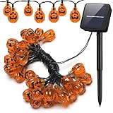 ソーラーＬＥＤイルミネーション ハロウィン 装飾 飾り ライト カボチャ イルミネーション パンプキン サクラ LED ライト 充電式 イルミ 屋内 屋外 防雨 祝日装飾 (20球)