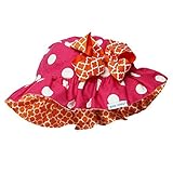 Wee Onesリバーシブルベビーサンハットwith a bow / Polka Dot and四つ葉模様 カラー: ピンク