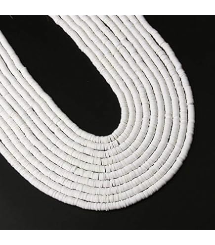 2000 stuks zwarte klei kralen voor armbanden maken, platte ronde polymeer klei kralen 6mm spacer Heishi kralen voor sieraden maken oorbel armbanden ketting