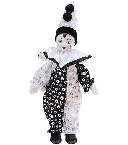 Amazon.co.jp: 全2点 カラフル服 7インチ セ製 道化師人形 ピエロ人形