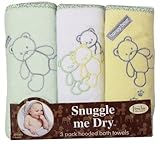 Teddy Bear Hooded Bath Towel Set, 3 Pack, Neutral, Frenchie Mini Couture by Frenchie Mini Couture [並