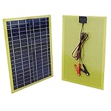 ECO-WORTHY 20 W エポキシソーラーパネル 2m ケーブル & 30A クリップ12V キャップ バッテリーチャージ