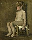 Van Gogh ヌードガール着席します Nude Girl Seated キャンバス複製画 30X30cm 人物 絵画 完全に立体に複製 3D 印刷 美術品 部屋 壁掛け