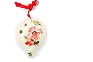 TNG Ocarina Musical Instrument (6 Holes/Alto/Floral Chrysanthemum) C Type AC Single (with Strap) Ocarina Luxury Wind Wind Win