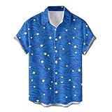 [vigerkar] 父の日プレゼント 誕生日 ワイシャツ 長袖 メンズ シャツ 総柄 プリント 開襟シャツ おしゃれ アロハシャツ メンズ