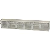 Akro-Mils 06706 TiltView Horizontal Plastic Storage System with Six Tilt Out Bins, 23-5/8-Inch Wide by 4-1/2-Inch High by 3-3