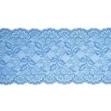 【Lingerie lab】国産ストレッチレース FR28144D レース 生地 刺しゅう 刺繍 花 花柄 DIY 手芸 マスク 日本製 色 お家時間 カラー (スマルトブルー)