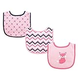 Luvable Friends 3 Piece Drooler Bibs with Fiber Filling, Foxy by Luvable Friends