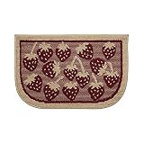 Structures Textured Loop 18 x 28 in. Wedge Kitchen Rug, Strawberry Field