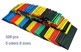 SummitLink 328 Pcs Assorted Heat Shrink Tubing Wrap Sleeve Set Combo Tube 5 Colors 8 Sizes [並行輸入品]