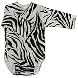 【未熟児】【低出生体重児】【早産児】【NICU】用　ベビー服：　長袖ロンパース　ゼブラ