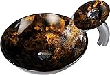 音色シリーズdeco-glass容器シンクでKindled Amber with Matchingクローム滝蛇口