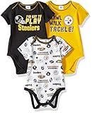 Gerber Childrenswear NFLピッツバーグスティーラーズBoys 20183パック半袖さまざまなボディスーツ、ブラック、6 – 12ヶ月