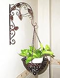 CHAOXIANG フラワーポットシェルフアイロンウォールハンギングフラワーポットシェルフ室内植物バスケットシェルフ (色 : ブラス ぶらす, サイズ さいず : 28cm*22cm*32cm)