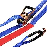 FREAK(フリーク) ラッシングベルト 青 アイ Jフック 使用荷重1500kg 幅50mm×長さ1+3m