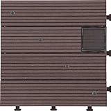 光る ジョイントタイル 屋外用 ベランダ 庭 DIY ガーデニング リフォーム 〔6枚セット〕 ダークブラウンA