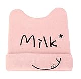 Plus Nao(プラスナオ) ニット帽 ニットキャップ ビーニー 耳付き帽子 ぼうし 猫耳 ネコミミ ネコ耳 猫みみ ベビー帽子 BABY 赤ちゃん 子供 - レッド