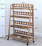 木製植物フラワーショーケース木製​​棚の収納ラック屋外屋内4花のポットラック（複数サイズのオプション） (色 : 4 layer, サイズ さいず : 121*88*31cm)