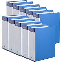 Amazon | Kinstar 両開きパイプ式ファイル 両開き 青10冊パック A4縦2