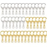 キーホルダー金具 40個入り回転カン付き ハンドメイド キーリング アクセサリー DIY 手芸用品 パーツ ゴールドシルバー