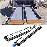 超重量用スライドレール 250-1500mm ロック付 引き出しスライド 完全な拡張ボール 左右1セット 耐荷重 120Kg, 産業用スライドレール ソフトクローズ 引き出しレール 側面取り付, キャビネット/キーボード/ツールボ/自動車の改造 (サイズ : 36in=900mm)