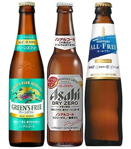 Amazon.co.jp: 国産ノンアルコールビール 小瓶 3種飲み比べ 334ml×12本