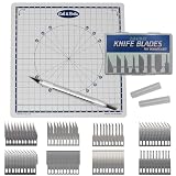 Cali&Brita 【替刃8種】Knife Blades ホビー用 モデラーズナイフ デザインナイフ クラフトナイフ アートナイフ カッター プラモデル ガンプラ (替刃8種×10枚+グリップ+回転マット)