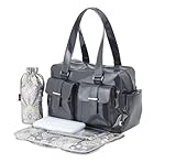 OiOi Carry All Diaper Bag - Gunmetal Patent with Paisley by Oi Oi [並行輸入品]