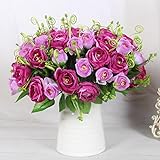Kicode ローズフラワーシミュレーションバラ 人工的な 偽の花シルク ホームホテルオフィスウェディングパーティーのための庭のクラフトアートインテリア ブランチ