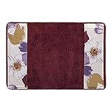 Popular Home The Dahlia Collection Banded Bath Rug, Rose