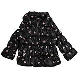 ベビー ハーフコート 女の子 ガールズ 中綿 Aライン シャーリングコート ジャンパー ブラック 95