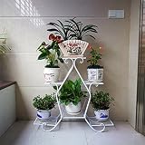 YFF 3階ヨーロッパスタイルのマルチレイヤープラントディスプレイラックブラック屋内/屋外鉄工芸フラワーシェルフガーデンメタルシェルフリビングルームベッドルームバルコニー装飾フロアスタンド80 x 2