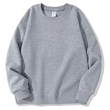 [AOY] トレーナー メンズ 長袖 【定番デザイン×オーバーサイズで旬のこなれ感！5サイズ・14色展開】 スウェット 長袖Tシャツ クルーネック ゆったり 大きいサイズ 着瘦せ インナー カジュアル シンプル 無地 おしゃれ プルオーバー トップス 通勤通学 (L,ライトグレー)