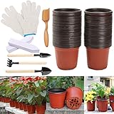 KING DO WAY 4'' 98pcs プランター 植木鉢 植木ポット プラスチック 通気性 家庭園芸 植物栽培 ガーデニング