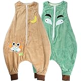 KF Baby Flannel Walker Sleep Sack Bag Wearable Blanket for Kids, Set of 2 [M] by KF baby