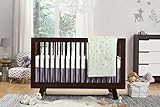 Babyletto Tranquil Woods 5-Piece Crib Set with Sheet Skirt, Play Blanket, Pad Cover and Wall Decal b